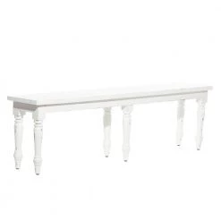 White Farmhouse Bench 18 in. x 63 in. x 12 in. by Litton Lane
