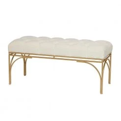 White Metal Glam Bench 39 In. x 16 In. x 18In. by Litton Lane