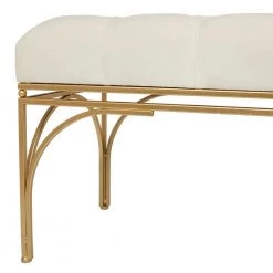 White Metal Glam Bench 39 In. x 16 In. x 18In. by Litton Lane -Outlet Litton Lane Store white litton lane dining benches 042258 fa 1000