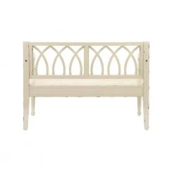 White Farmhouse Bench 36 in. x 48 in. x 19 in. by Litton Lane -Outlet Litton Lane Store white litton lane dining benches 60155 4f 1000