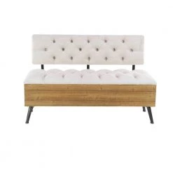 White Storage Industrial Bench 30 in. x 48 in. x 20 in. by Litton Lane -Outlet Litton Lane Store white litton lane dining benches 90650 4f 1000