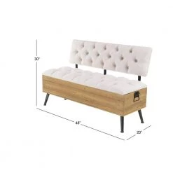 White Storage Industrial Bench 30 in. x 48 in. x 20 in. by Litton Lane -Outlet Litton Lane Store white litton lane dining benches 90650 76 1000