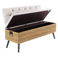 White Storage Industrial Bench 30 in. x 48 in. x 20 in. by Litton Lane -Outlet Litton Lane Store white litton lane dining benches 90650 77 1000