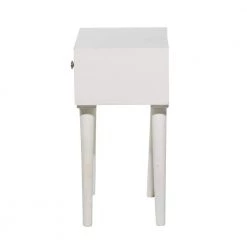 13 in. White Intricately Carved Scroll Single Drawer Large Rectangle Wood End Accent Table by Litton Lane -Outlet Litton Lane Store white litton lane end side tables 31891 4f 1000