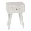 13 in. White Intricately Carved Scroll Single Drawer Large Rectangle Wood End Accent Table by Litton Lane -Outlet Litton Lane Store white litton lane end side tables 31891 64 1000