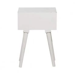 13 in. White Intricately Carved Scroll Single Drawer Large Rectangle Wood End Accent Table by Litton Lane -Outlet Litton Lane Store white litton lane end side tables 31891 66 1000