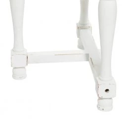 24 in. White Round Wood End Table with Brown Top by Litton Lane -Outlet Litton Lane Store white litton lane end side tables 39747 4f 1000