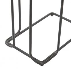 13 in. White Rectangle Wood Beaded C-Style End Table with Black Metal Base by Litton Lane -Outlet Litton Lane Store white litton lane end side tables 43394 44 1000