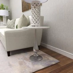 20 in. White Round Marble End Table by Litton Lane -Outlet Litton Lane Store white litton lane end side tables 54250 4f 1000