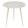 22 in. White Round Marble End Table by Litton Lane