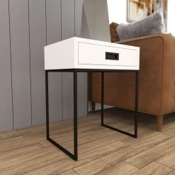 Light Grey Wood Contemporary Accent Table by Litton Lane -Outlet Litton Lane Store white litton lane end side tables 85457 1f 1000