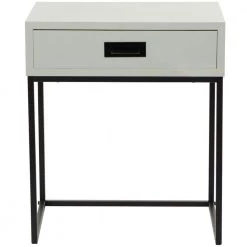 Light Grey Wood Contemporary Accent Table by Litton Lane