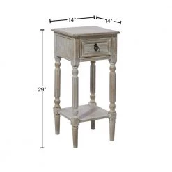 14 in. White Rectangle Wood 1 Drawer and 1 Shelf End Table by Litton Lane -Outlet Litton Lane Store white litton lane end side tables 96325 40 1000