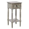 14 in. White Rectangle Wood 1 Drawer and 1 Shelf End Table by Litton Lane
