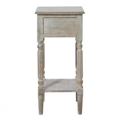 14 in. White Rectangle Wood 1 Drawer and 1 Shelf End Table by Litton Lane -Outlet Litton Lane Store white litton lane end side tables 96325 66 1000