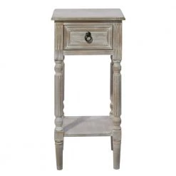 14 in. White Rectangle Wood 1 Drawer and 1 Shelf End Table by Litton Lane -Outlet Litton Lane Store white litton lane end side tables 96325 c3 1000