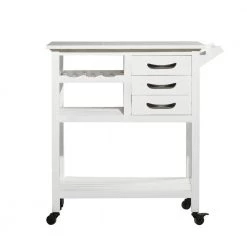 36 in. White Wood Contemporary Kitchen Cart by Litton Lane -Outlet Litton Lane Store white litton lane kitchen prep tables 28821 c3 1000