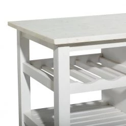 36 in. White Wood Contemporary Kitchen Cart by Litton Lane -Outlet Litton Lane Store white litton lane kitchen prep tables 28821 fa 1000