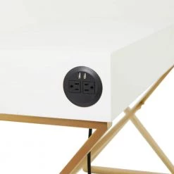 30 In. White Wood Contemporary Desk by Litton Lane -Outlet Litton Lane Store white litton lane writing desks 040400 1f 1000