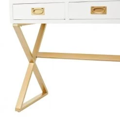 30 In. White Wood Contemporary Desk by Litton Lane -Outlet Litton Lane Store white litton lane writing desks 040400 44 1000