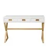 30 In. White Wood Contemporary Desk by Litton Lane