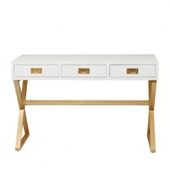 30 In. White Wood Contemporary Desk by Litton Lane