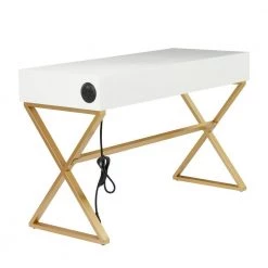 30 In. White Wood Contemporary Desk by Litton Lane -Outlet Litton Lane Store white litton lane writing desks 040400 c3 1000